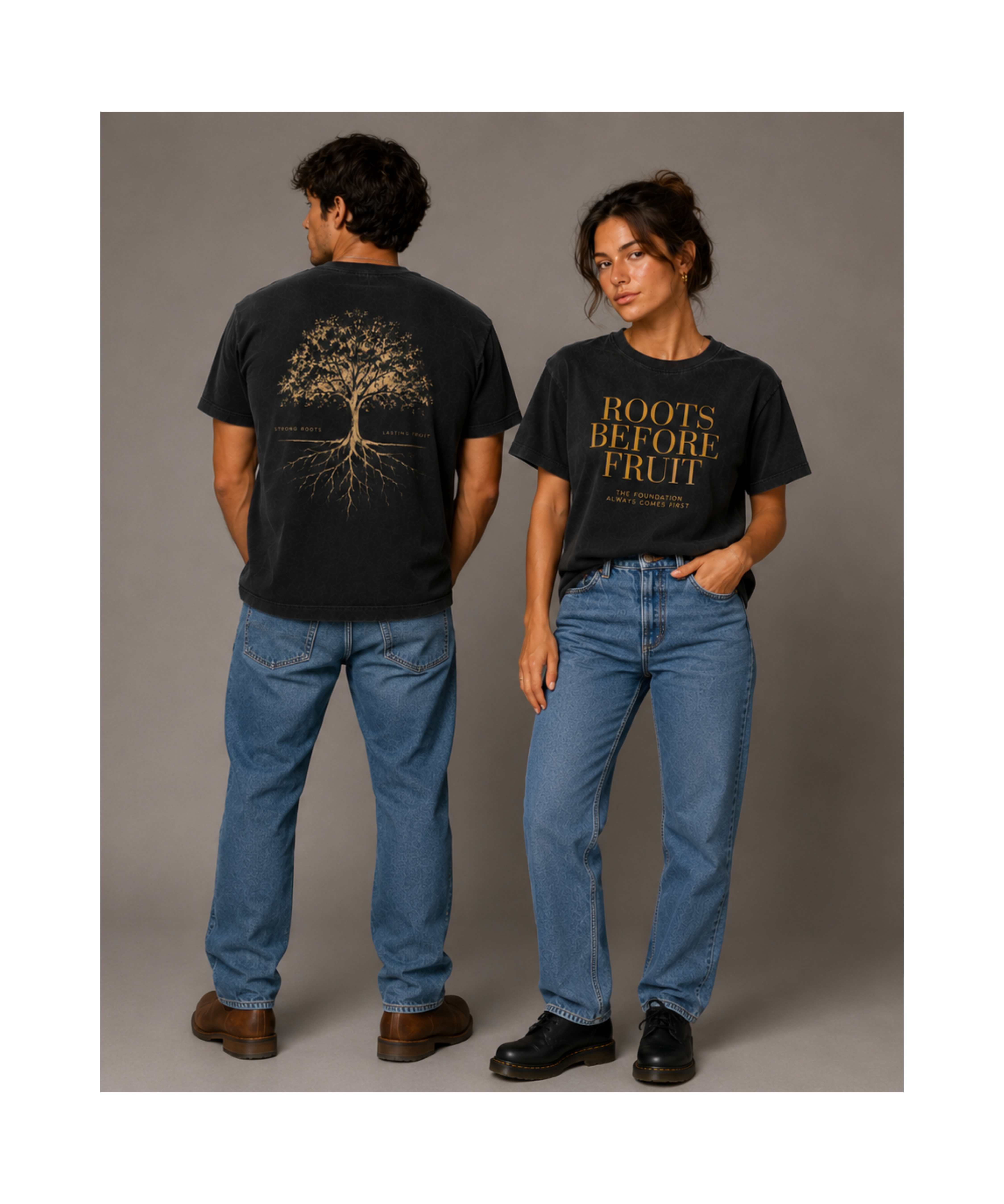 ROOTS BEFORE FRUIT Heavyweight Garment-Dyed Tee | It's A Character Thing